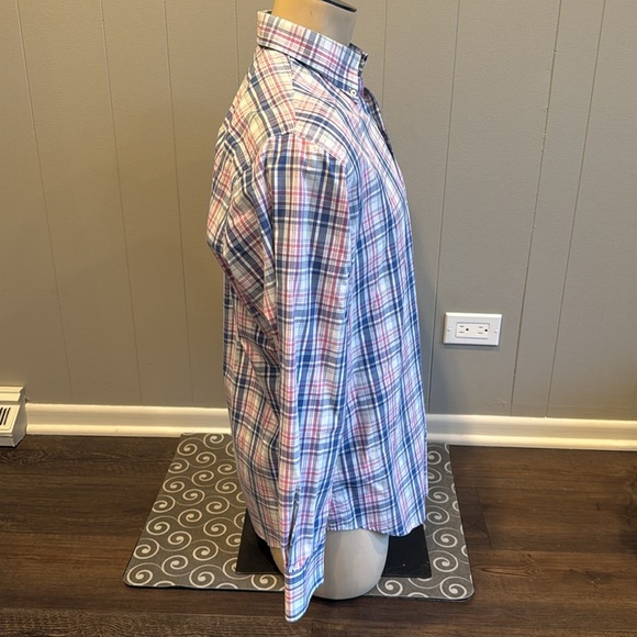 Peter Millar Men’s Large Plaid Button Down Dress Shirt Pocket Business Casual - Picture 3 of 5